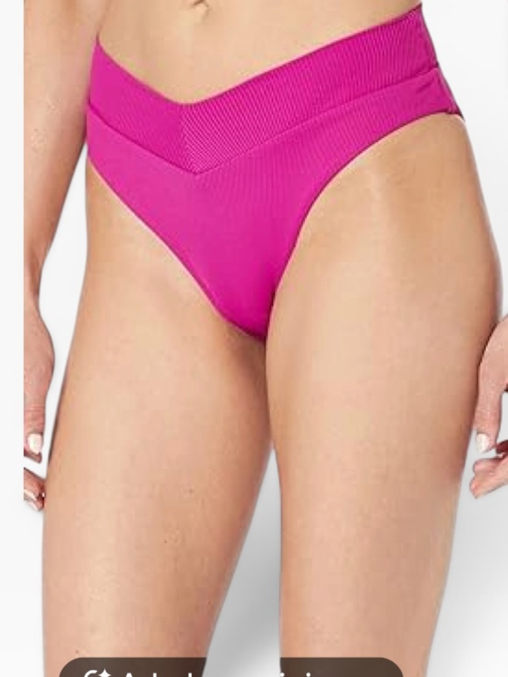 BECCA Bikini Bottom NWT | Virtue Ribbed Midrise French‑Cut Cheeky | Size Medium